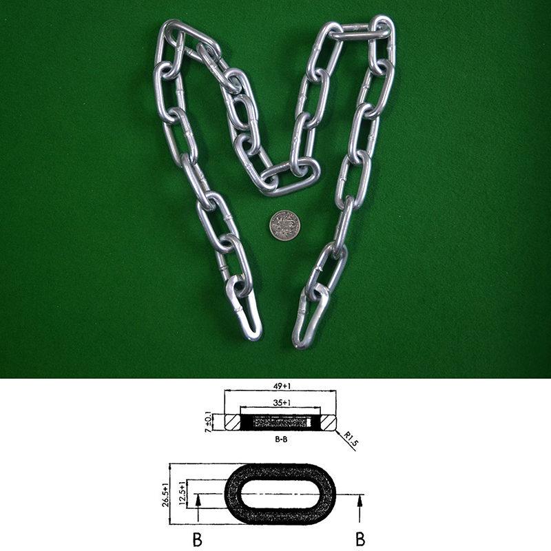 7 mm okrúhle reťaze z legovanej ocele (ekologické pozinkovanie)